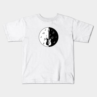 Guitar Night, Black and White Kids T-Shirt